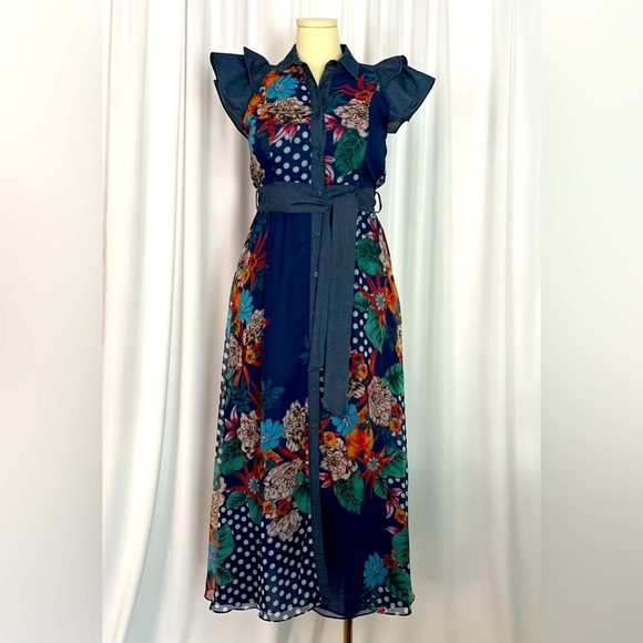 CQ by CQ Dresses & Skirts - CQ by CQ Short Ruffle Sleeve Semi-Sheer Dress (655)